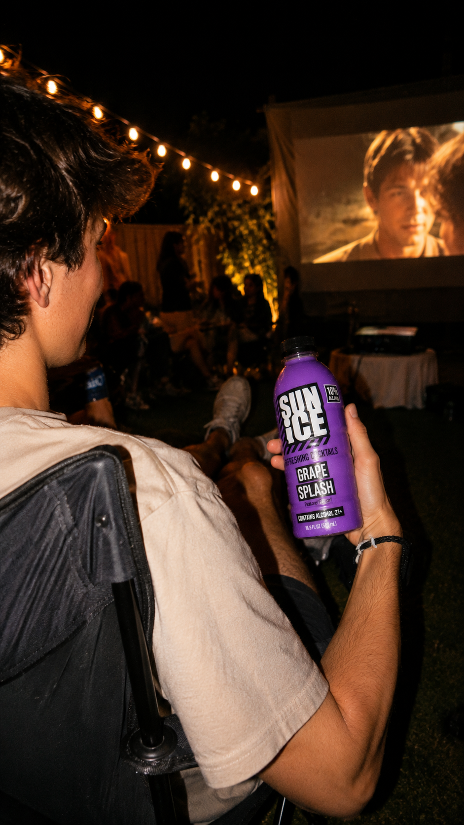 Grape Splash SUN ICE at movie night.