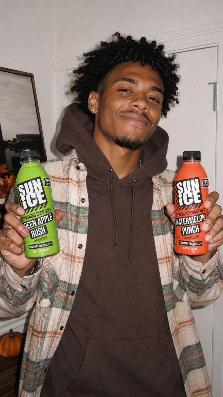 Green Apple Rush and Watermelon Punch SUN ICE indoors.